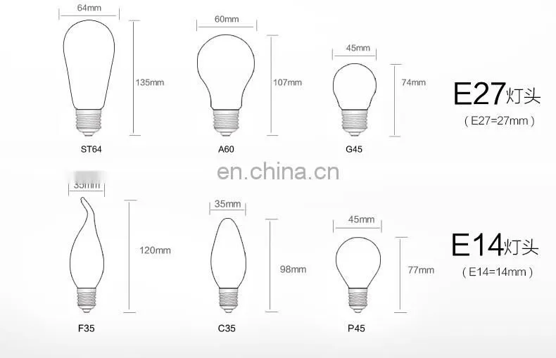 Fancy design E27 E14 Led filament bulb led light