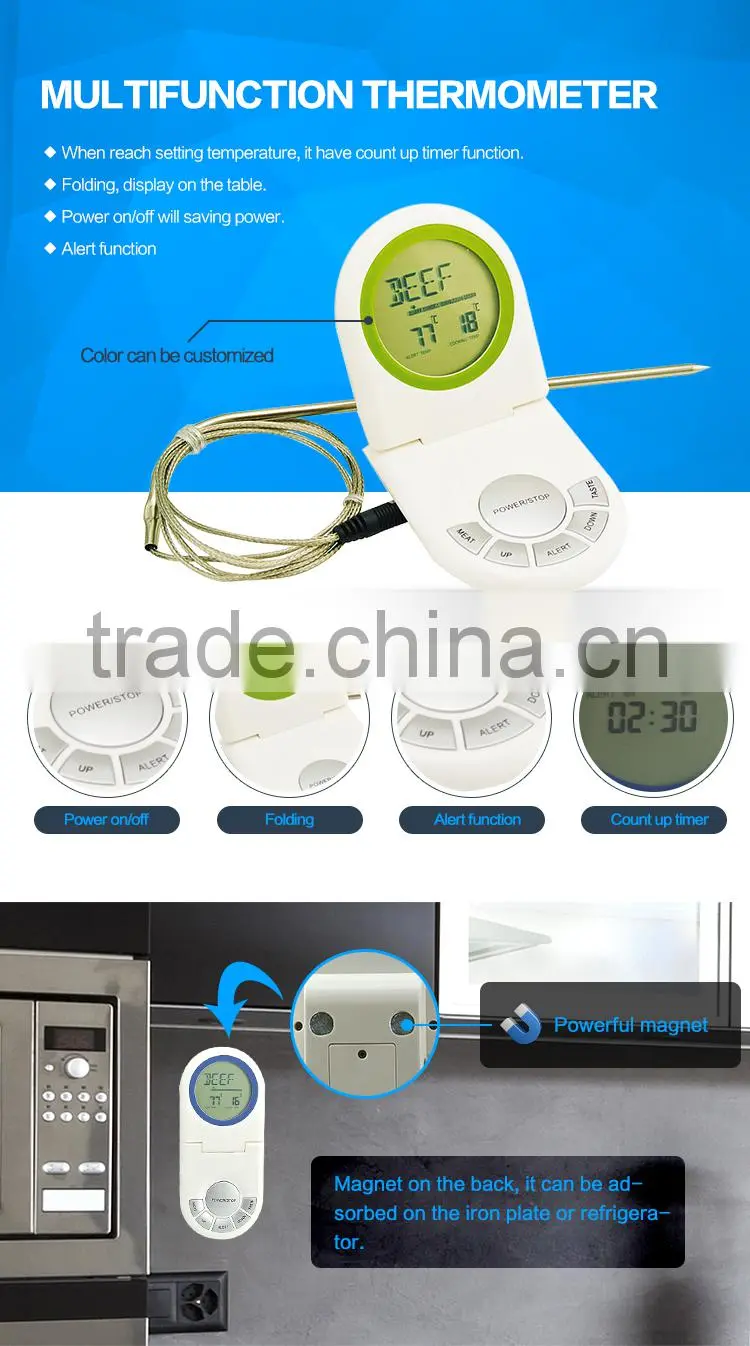 instant read meat temperatutre indicator with probe