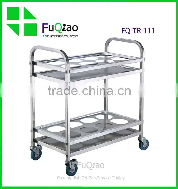 Factory Price High quality metal hotel service large dinner trolley with wheel