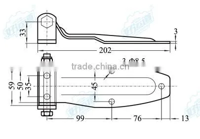 01114 Van truck trailer steel zinc plated door hinge