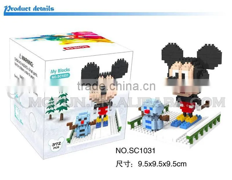 Mini Qute SC Kawaii American avenger cartoon mouse duck dog diamond block plastic building block boys educational toy