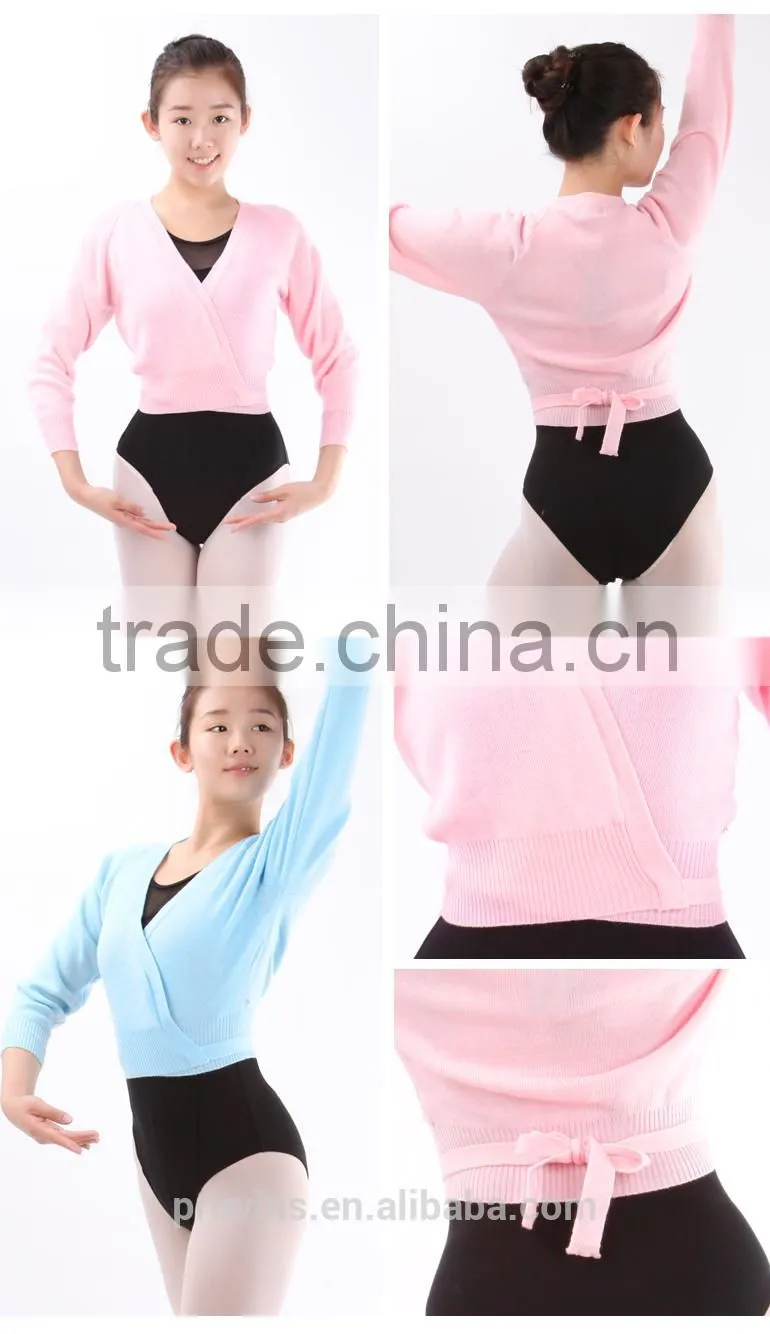 Ballet Long Sleeve Warm-up, Dance Sweater, Ballet Wrap Tops