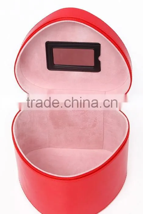High quality hard leather travel organizer makeup vanity case,professional beauty box makeup travel case