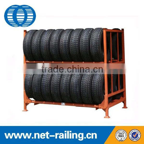 Stacking metal foldable warehouse tire rack wholesale