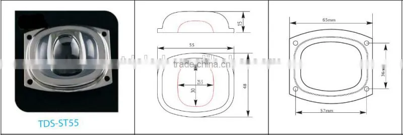 55mm 30W 50W Led street light lens cover in borosilicate glass