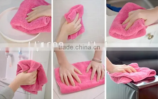 Double sides high water absorption coral fleece glasses cleaning cloth