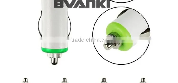 New products 2016 12v Car Battery Charger Indicator light Portable Dual Usb Car Charger with smile face free sample