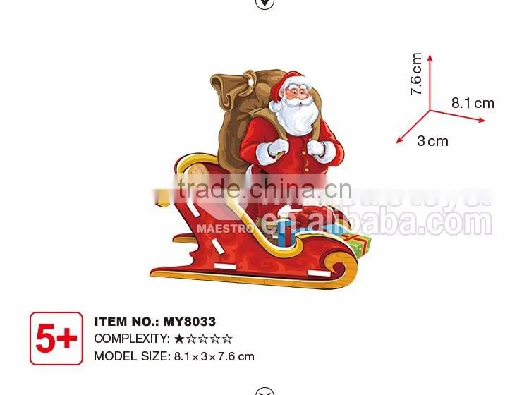 6PCS new year ornament 3d puzzle Santa Claus