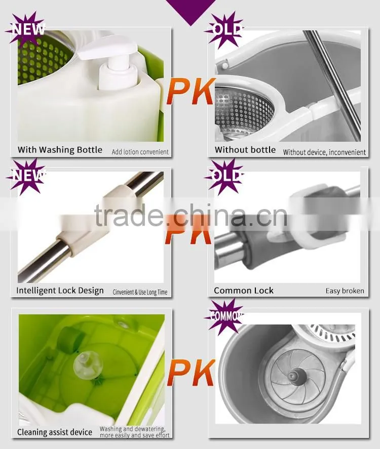 360 degree cyclonic spin mop with outfall and wheels
