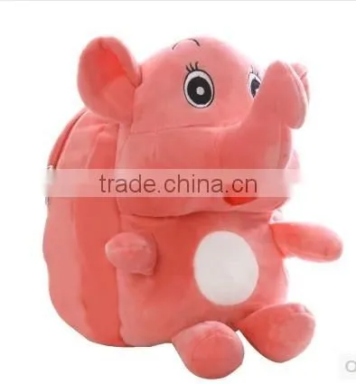 plush animal backpack with colorful elephant design