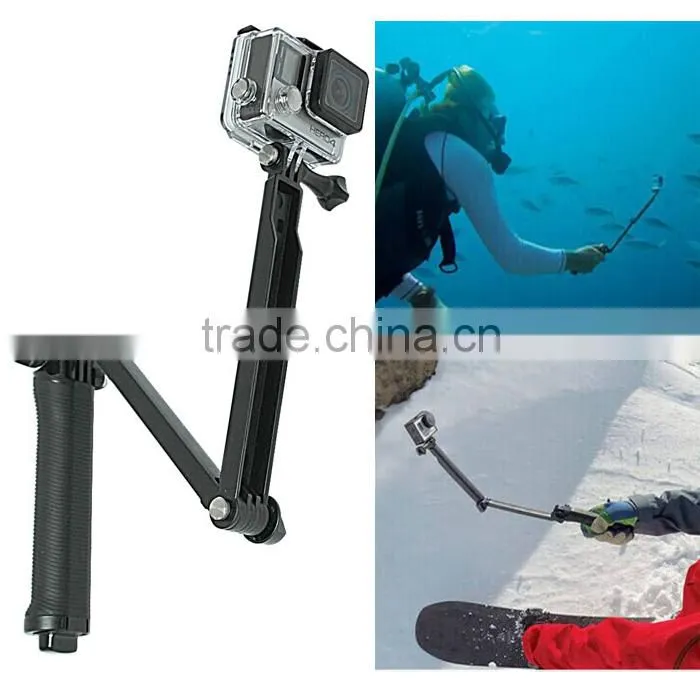 New Sports Camera Mount 3-Way Adjustable Bracket Hand Grip Action Camera Bracket Mount