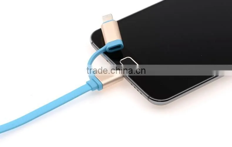 2 in 1 USB Sync and Charge Data Cable, 8pin usb cable for iphone, micro usb cable