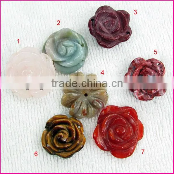 JF6879 Natural gemstone semi precious stone donut pendants