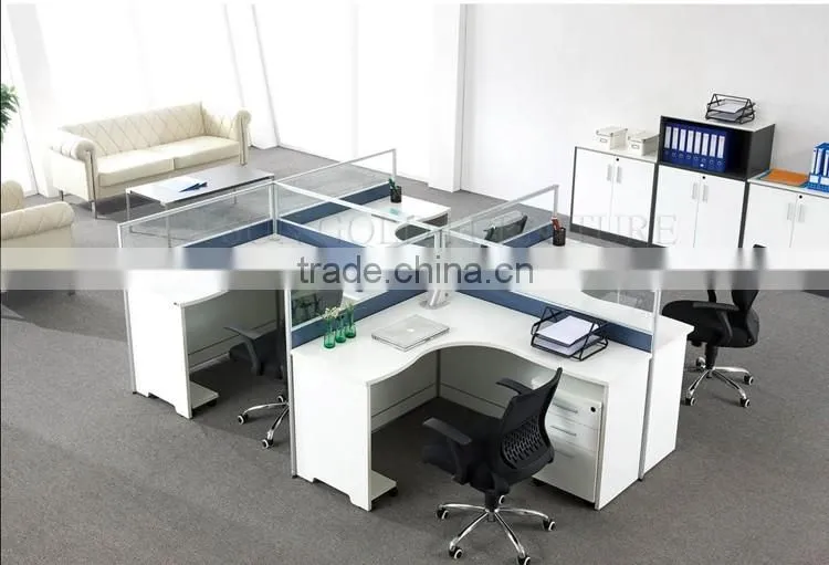 Wooden office cubicle workstation tables for 4 person (SZ-WSB377)
