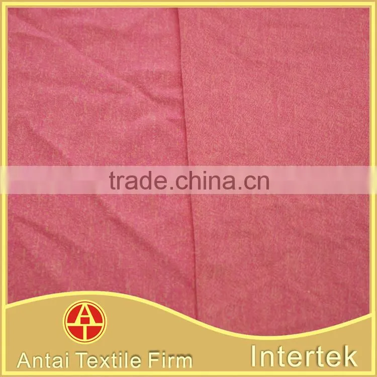 Weft knitted cotton touch polyester rayon spandex T-shirt fabric
