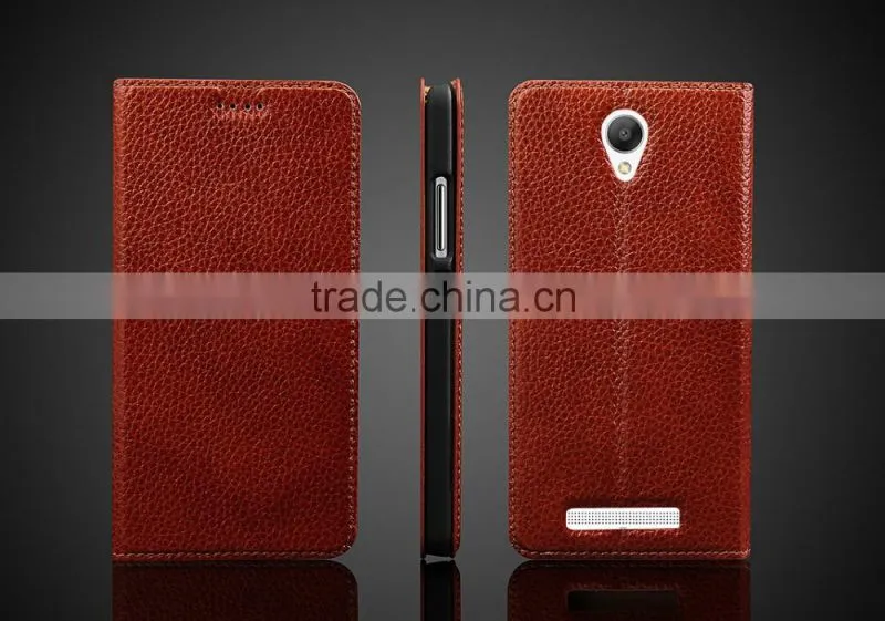 Simple Series Genuine Leather case Flid Cover Case For Xiaomi Red Mi Note 2 Flid CASE with six colors MT-4375