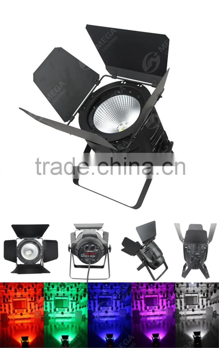 led profile light dmx 4in1 RGBW 100W COB high power led par light with barndoors