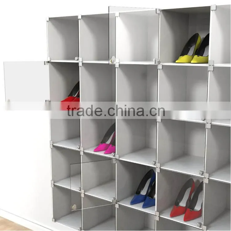 Wall Mounting Lockable Acrylic Shoe Display Cubes