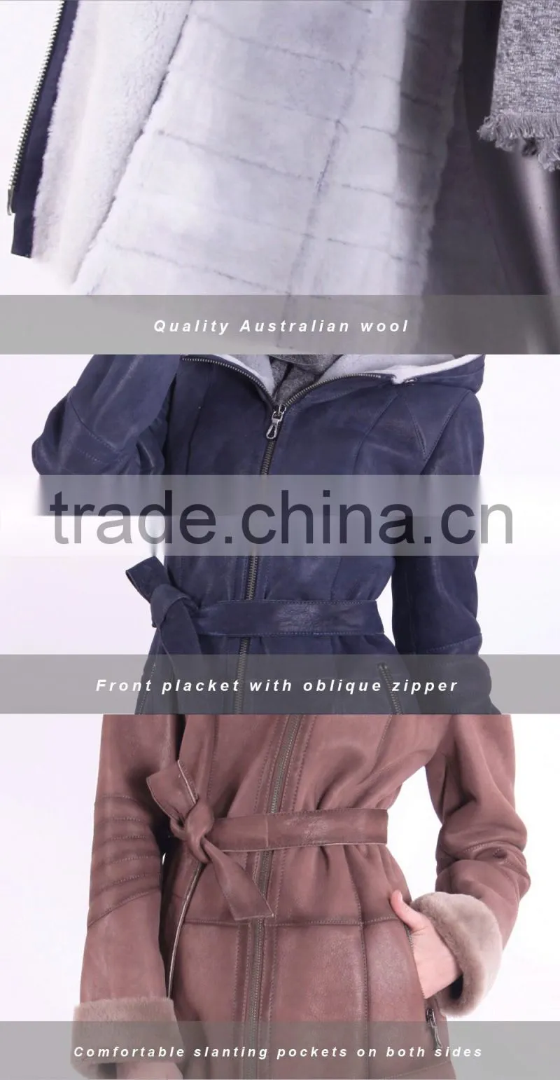 2016 New Design Winter Women Slim Fit Woolen fur Coat