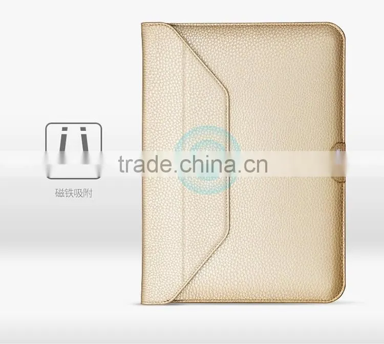 for iPad Pro 12.9 leather Sleeve with kick Stand, Wallet Sleeve Case for Macbook 12 inch, Ultrathin Carrying Bag with Stand