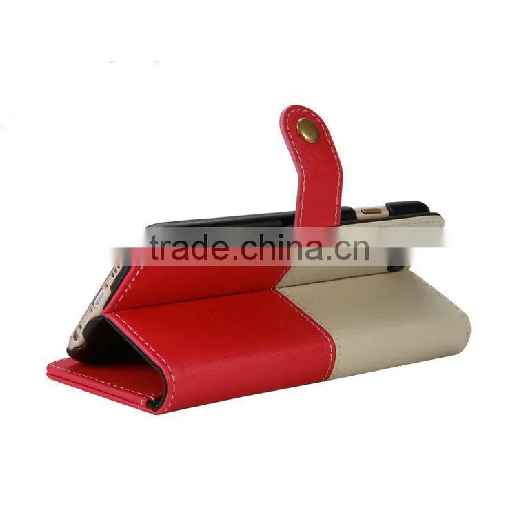 For iPhone leather case, smart phone flip cover, protective stand case for Apple phone