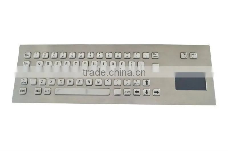 Water Proof Stainless Steel Metal PC keyboard with touchpad or trackball