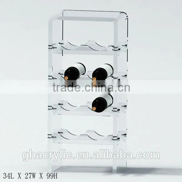 GH-RZ249 High qualityAcrylic wine bottle rack display with good quality,hot sale acrylic wine display rack