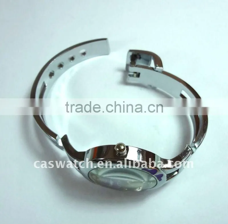 alloy floral bangle watch ladies