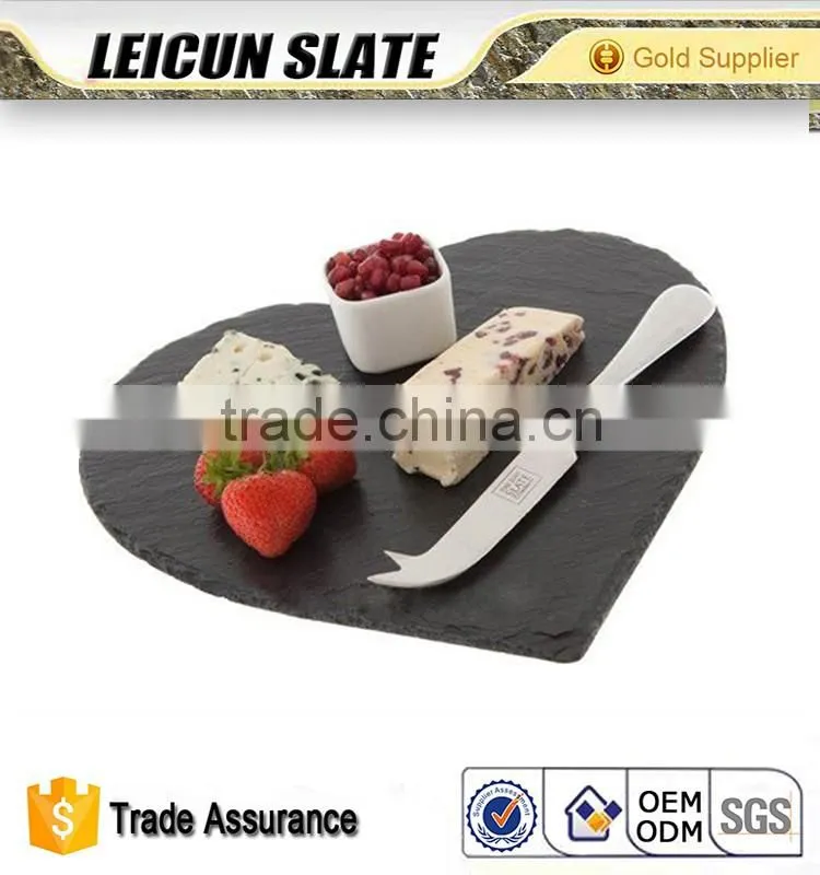 Stone Slate Plate, Stone Serving Plate, Gauzy Version, Heart- Shaped