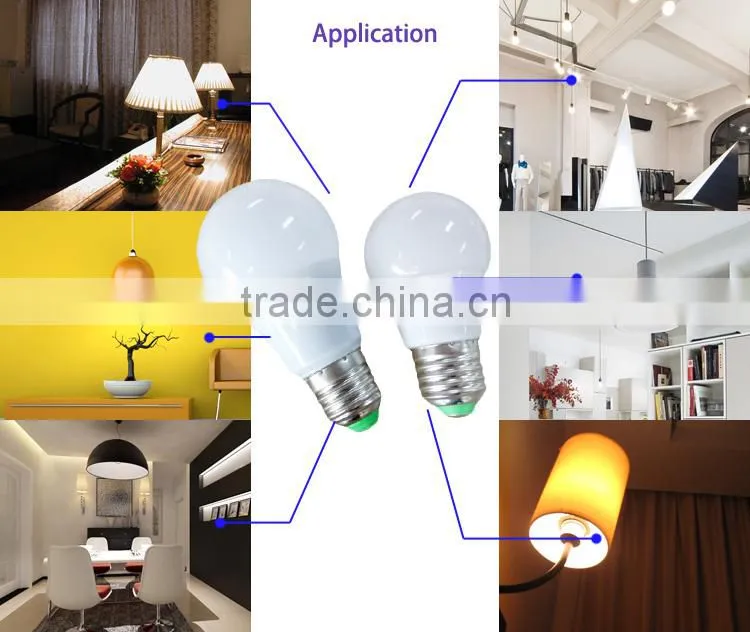 Cheap price aluminum housing 7w e27 led bulb light A60 e27 led glass bulb