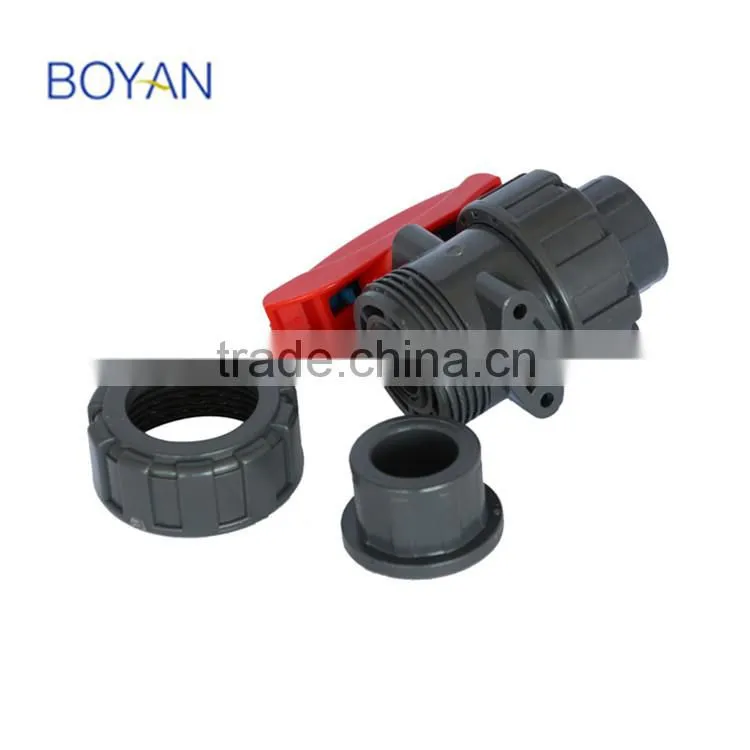 Chinese Supplier Plastic True Union Ball Valve For Irrigation Gray PVC Ball Valve