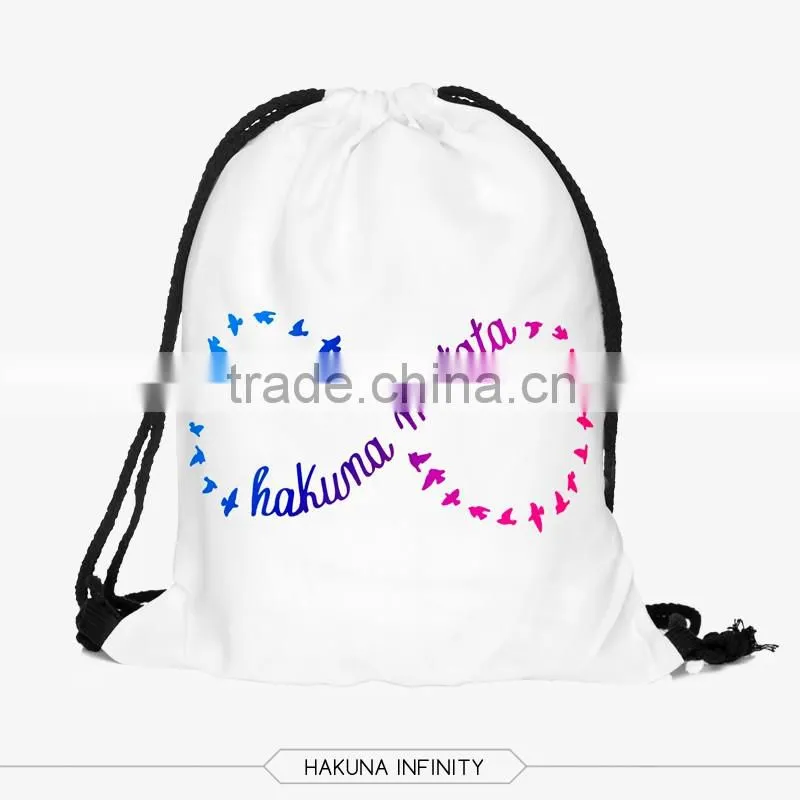 China Suppliers Hot Sale Full Print Sublimation Polyester Custom Drawstring Bag