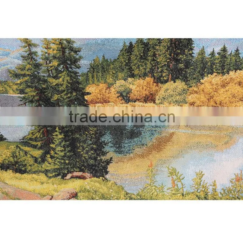 PLUS 100% cotton jacquard woven fabric wall hanging gobelin tapestry