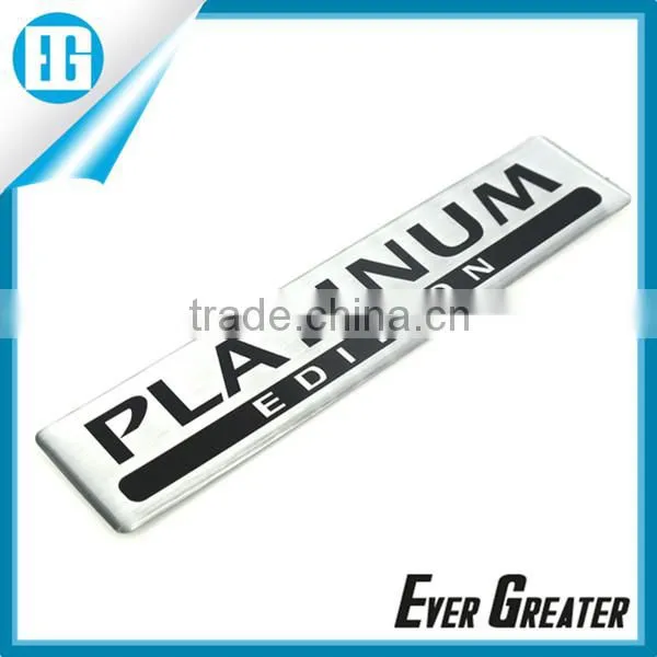 Custom plastic chrome badge 3M tape metal sticker Self adhesive plastic badge