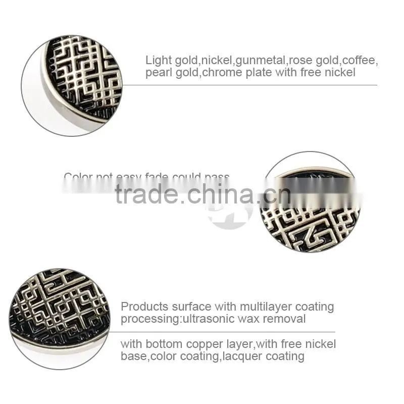 Good Fashion Metal Decorative Engraved Snap Button For Coats