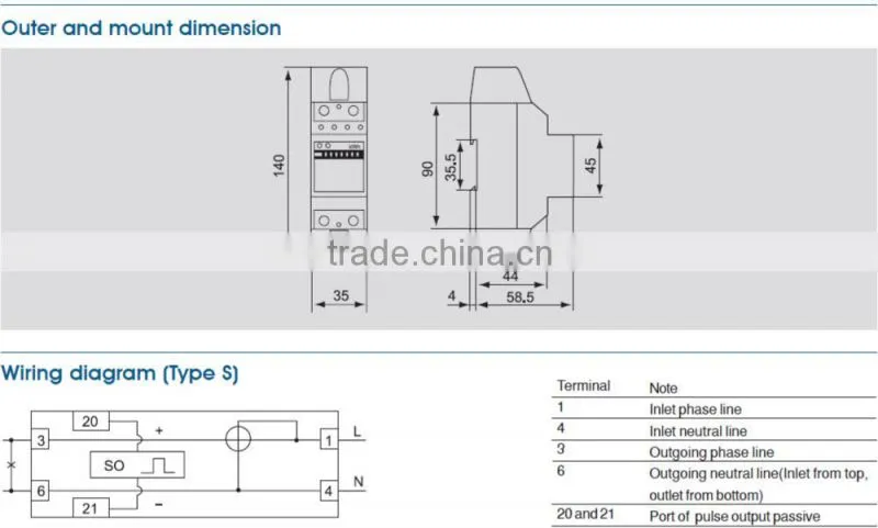 Single Phase Electronic Din-Rail Active Energy Meter