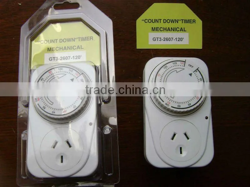 GT3-2607 Australian style count-down timer switch 30', 60', 120', 6Hs, 12Hs
