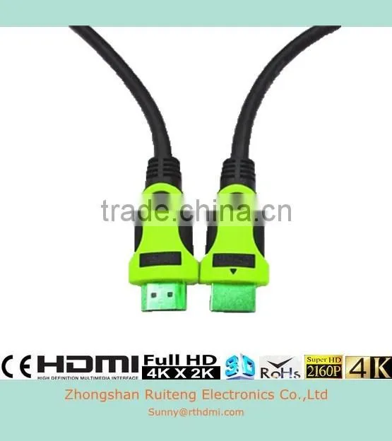 Green high speed HDMI Cable with Ethernet and Gold connector support 3D and 4K from 0.5-100m