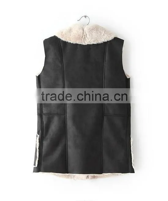 2016 Europe style high -end faux fur vest