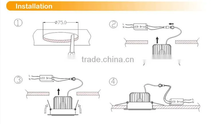IP65 Waterproof 130LM/W 9W Focos LED Downlight