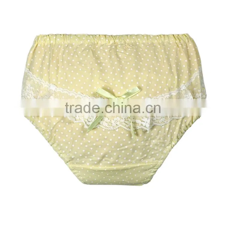 Fancy lace girl children cotton printed breif panty underwear