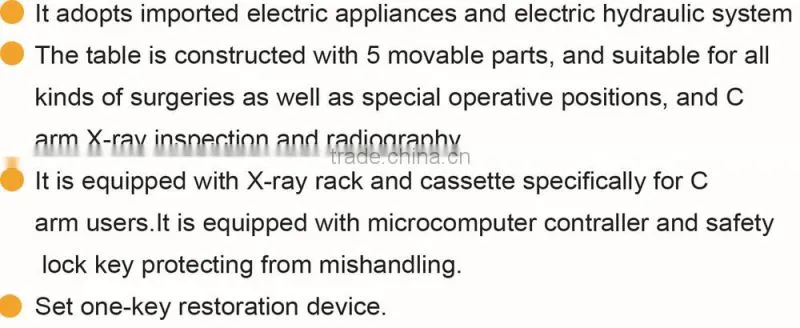 Types medical supplies electric hydraulic operating table with touch screen