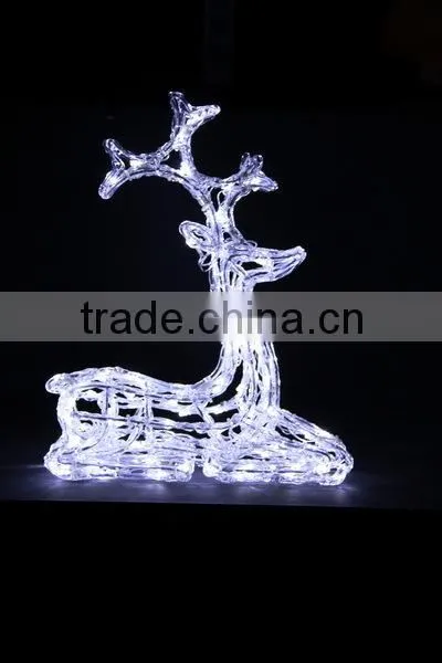 2014 new motif light 3D acrylic deer with LED light