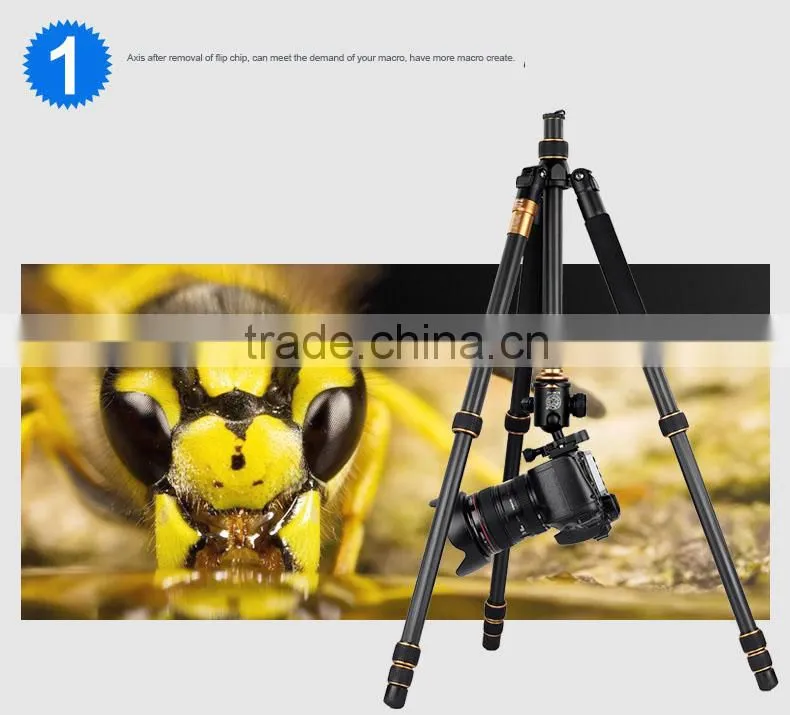 Q999C Professional Portable Carbon fiber Tripod&Ball Head Compact for DSLR Camera