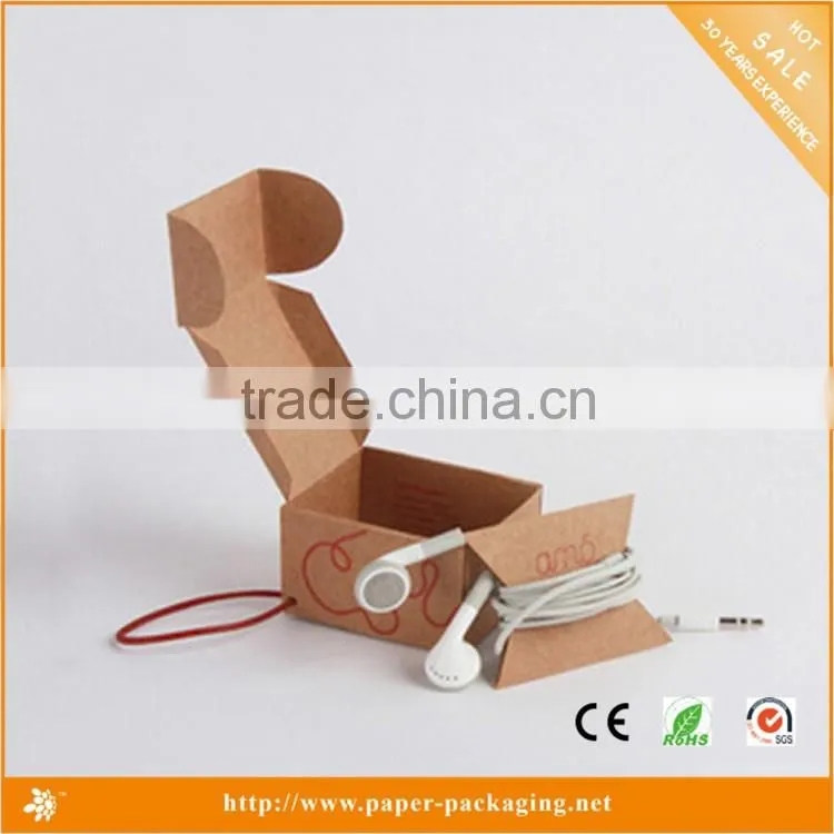 kraft cardboard wholesale earphone packaging box
