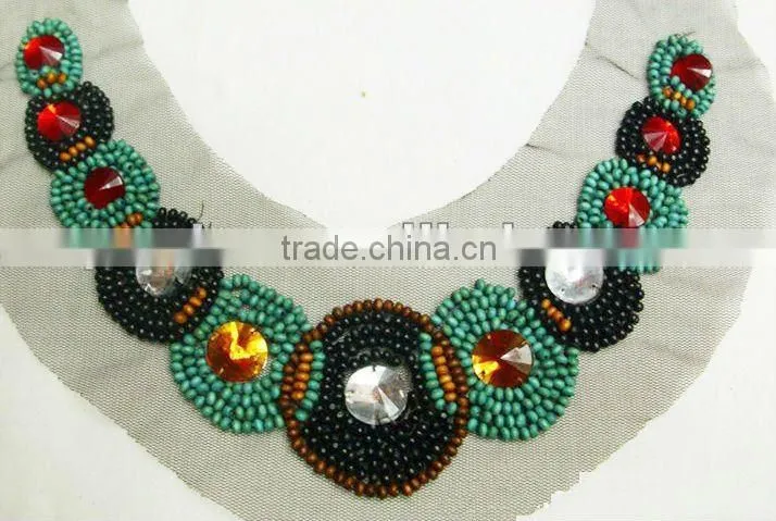 Metal beaded accessories embroidery neckline, blouse neck designs