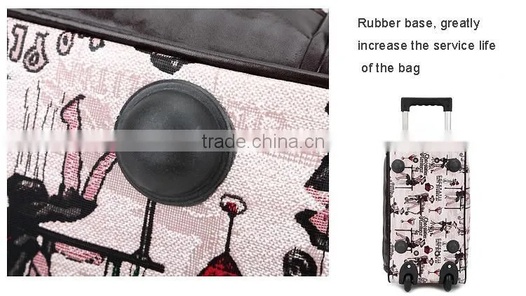 Fashionable colourful travel trolley luggage bag travel world luggage trolley bag