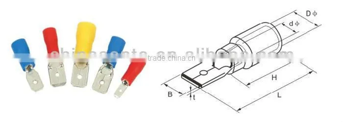MDD insulated wire male terminal plug