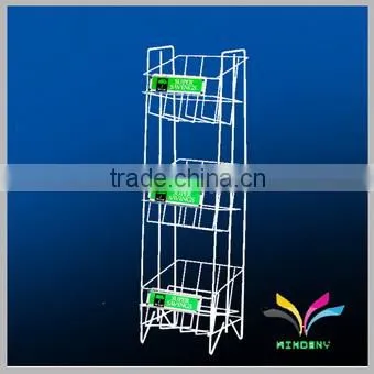 Hot sale fashion store detachable metal wire floor rack display for newspaper
