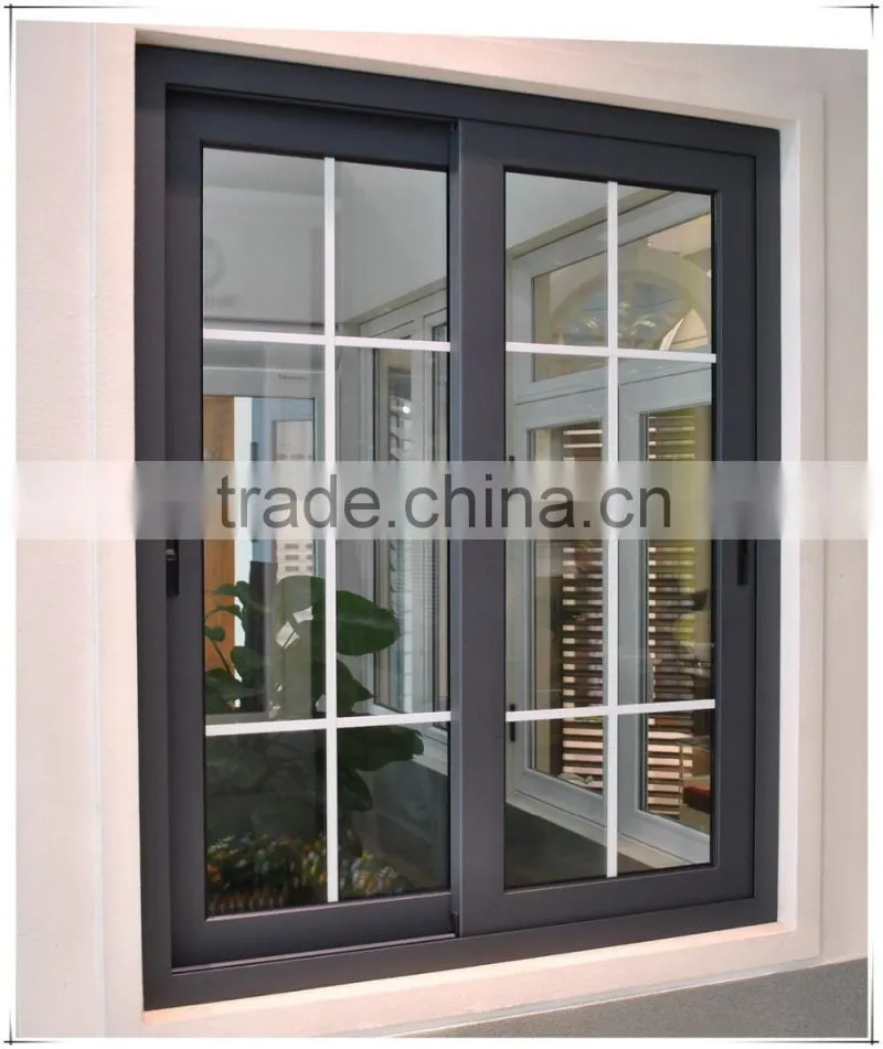 Wood color frame cheap house sliding windows for sale